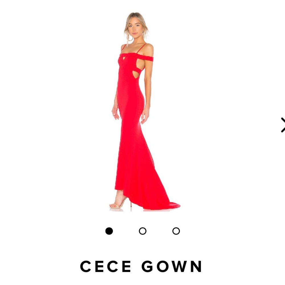CeCe Vibrant Red Backless Gown